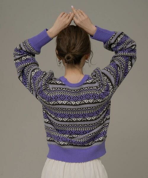 Sonny Label / サニーレーベル ニット・セーター | フェアアイル柄パフスリニットプルオーバー | 詳細27