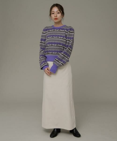 Sonny Label / サニーレーベル ニット・セーター | フェアアイル柄パフスリニットプルオーバー | 詳細28