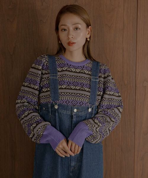 Sonny Label / サニーレーベル ニット・セーター | フェアアイル柄パフスリニットプルオーバー | 詳細29