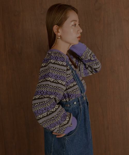 Sonny Label / サニーレーベル ニット・セーター | フェアアイル柄パフスリニットプルオーバー | 詳細30