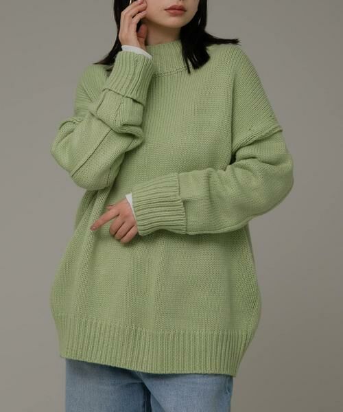 Sonny Label/サニーレーベル バックスリットバルキーニットプルオーバー グリーン FREE Sonny Label/サニーレーベル バックスリットバルキーニットプルオーバー グリーン FREE