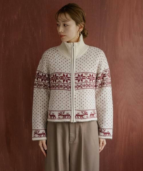 Sonny Label / サニーレーベル ニット・セーター | ノルディック柄ブルゾンニット | 詳細10
