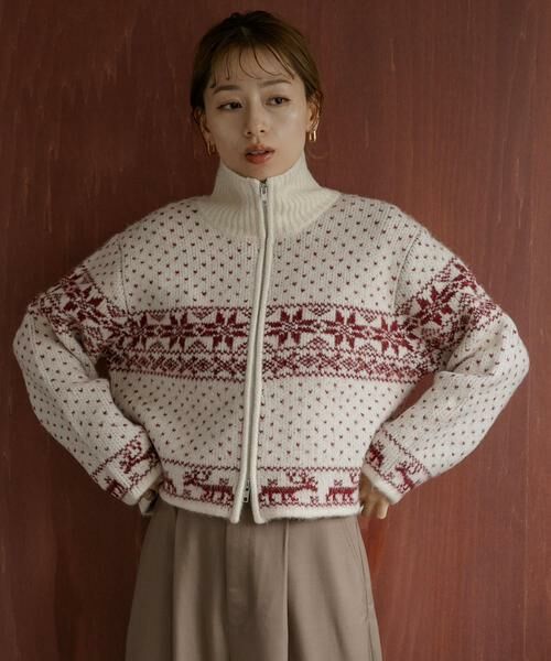 Sonny Label / サニーレーベル ニット・セーター | ノルディック柄ブルゾンニット | 詳細4