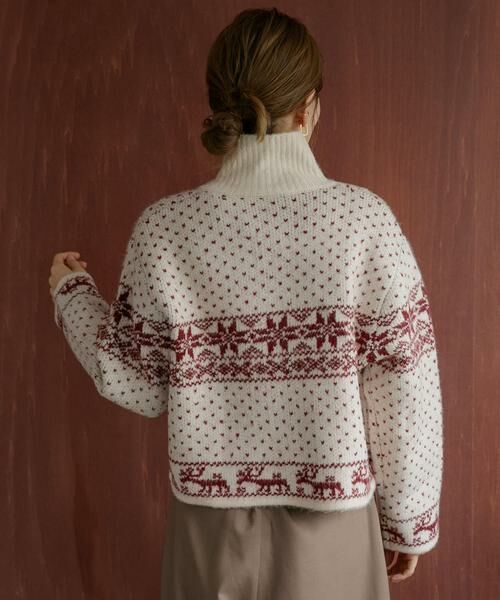 Sonny Label / サニーレーベル ニット・セーター | ノルディック柄ブルゾンニット | 詳細6