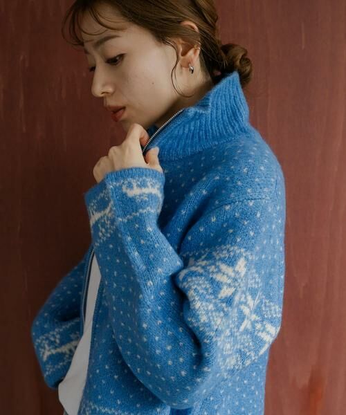 Sonny Label / サニーレーベル ニット・セーター | ノルディック柄ブルゾンニット | 詳細15