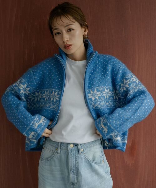 Sonny Label / サニーレーベル ニット・セーター | ノルディック柄ブルゾンニット | 詳細17