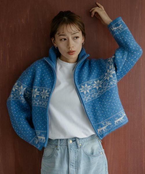 Sonny Label / サニーレーベル ニット・セーター | ノルディック柄ブルゾンニット | 詳細18