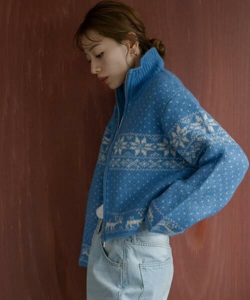 Sonny Label / サニーレーベル ニット・セーター | ノルディック柄ブルゾンニット | 詳細19