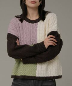 Sonny Label / サニーレーベル ニット・セーター | パッチワーク柄編みニットプルオーバー