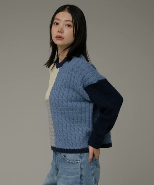 Sonny Label / サニーレーベル ニット・セーター | パッチワーク柄編みニットプルオーバー | 詳細15