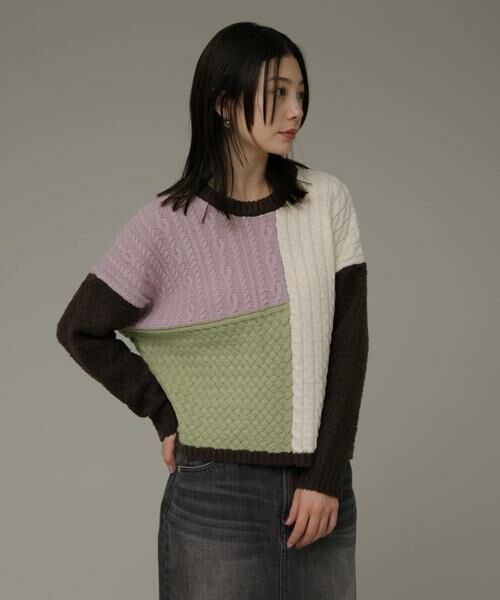 Sonny Label / サニーレーベル ニット・セーター | パッチワーク柄編みニットプルオーバー | 詳細30