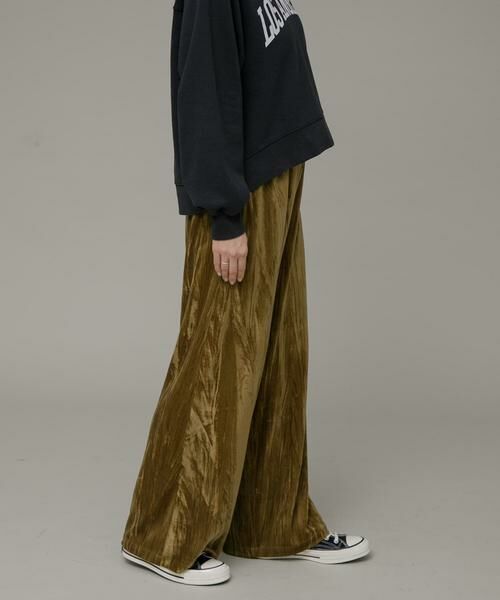 Sonny Label/サニーレーベル クラッシュベロアイージーパンツ オリーブ FREE Sonny Label/サニーレーベル クラッシュベロアイージーパンツ オリーブ FREE