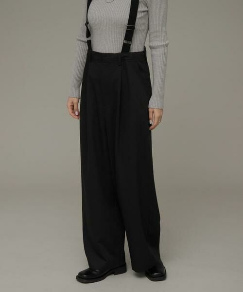 Sonny Label / サニーレーベル その他パンツ | サスペンダー付きタックパンツ | 詳細3