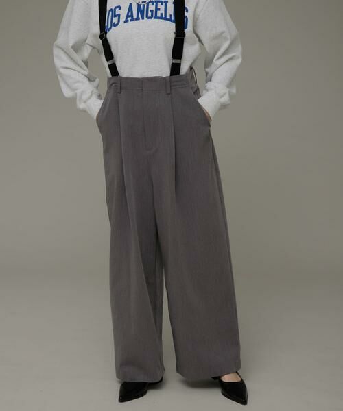 Sonny Label / サニーレーベル その他パンツ | サスペンダー付きタックパンツ | 詳細17