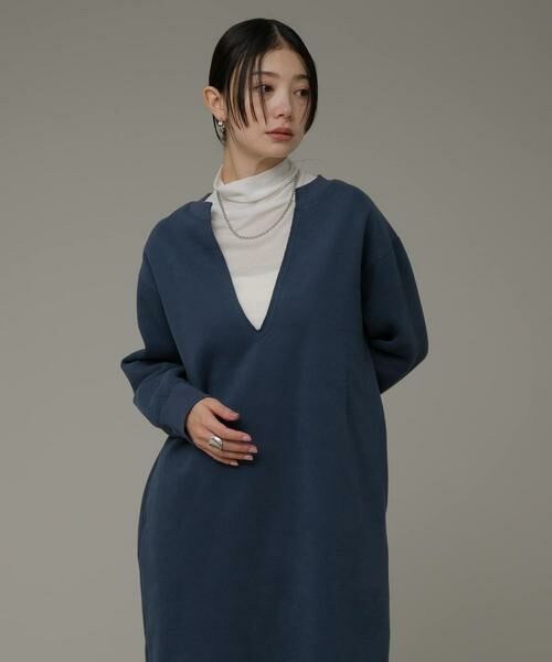 Sonny Label / サニーレーベル ワンピース | Vネックスウェットワンピース | 詳細1