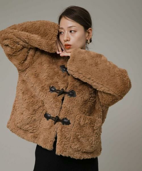 Sonny Label / サニーレーベル その他アウター | ノーカラーフェイクファーコート | 詳細1