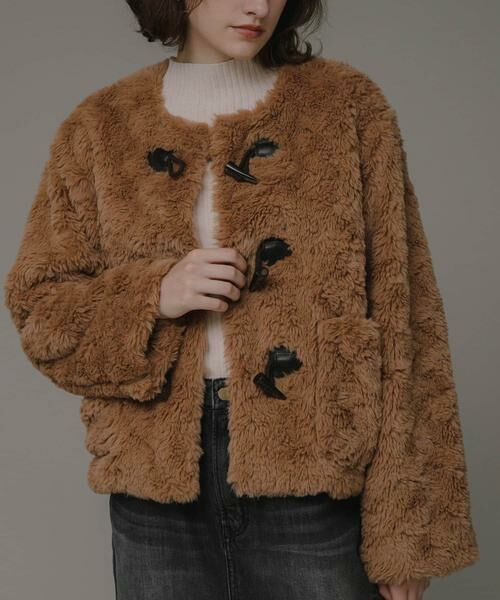 Sonny Label / サニーレーベル その他アウター | ノーカラーフェイクファーコート | 詳細10