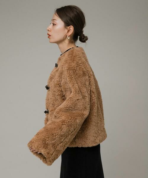Sonny Label / サニーレーベル その他アウター | ノーカラーフェイクファーコート | 詳細4