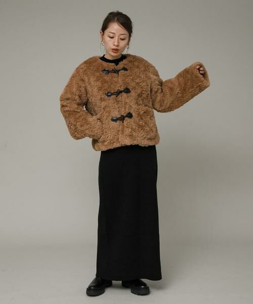 Sonny Label / サニーレーベル その他アウター | ノーカラーフェイクファーコート | 詳細7