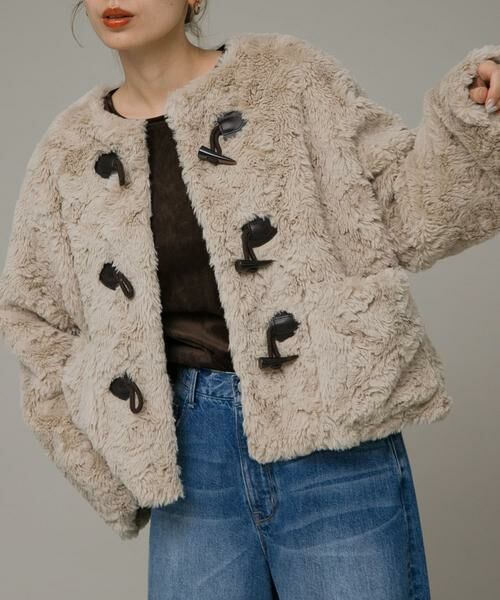 Sonny Label / サニーレーベル その他アウター | ノーカラーフェイクファーコート | 詳細20