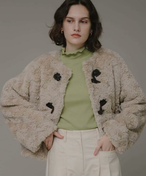 Sonny Label / サニーレーベル その他アウター | ノーカラーフェイクファーコート | 詳細30