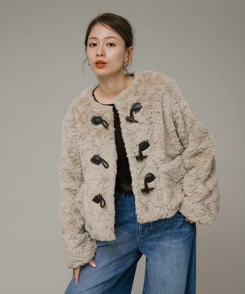 Sonny Label / サニーレーベル その他アウター | ノーカラーフェイクファーコート | 詳細21