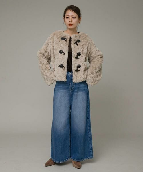 Sonny Label / サニーレーベル その他アウター | ノーカラーフェイクファーコート | 詳細26