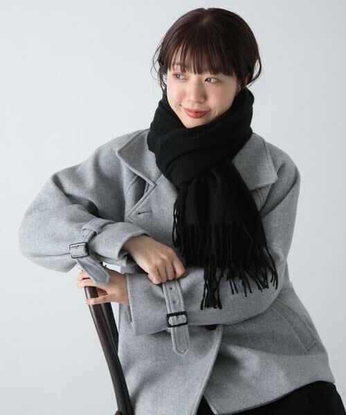 Sonny Label/サニーレーベル カシミヤタッチストール ブラック one Sonny Label/サニーレーベル カシミヤタッチストール ブラック one