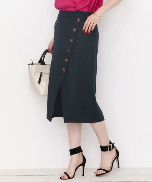 Sonny Label / サニーレーベル スカート | ラップ風フロント釦スカート∴ | 詳細1