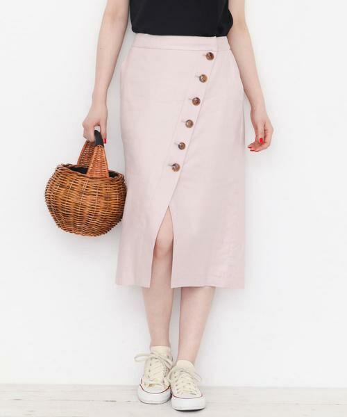 Sonny Label / サニーレーベル スカート | ラップ風フロント釦スカート∴ | 詳細10