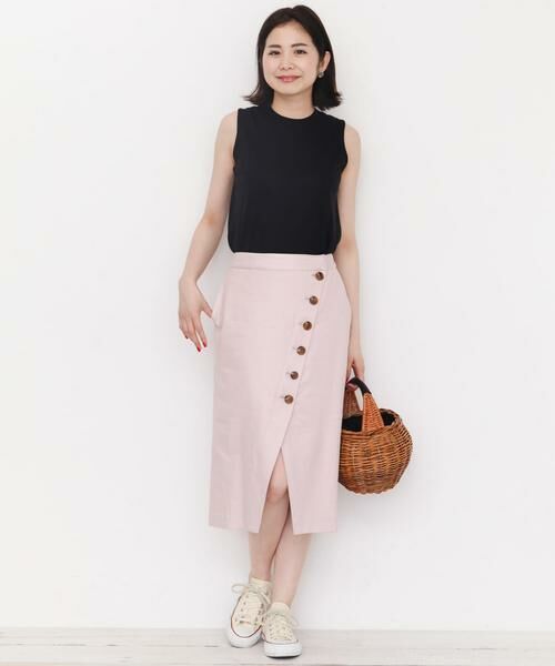 Sonny Label / サニーレーベル スカート | ラップ風フロント釦スカート∴ | 詳細11
