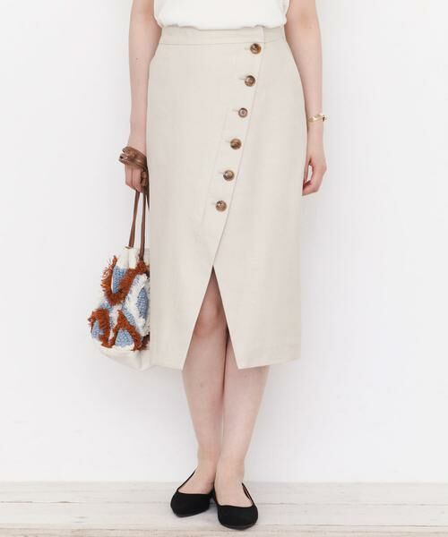 Sonny Label / サニーレーベル スカート | ラップ風フロント釦スカート∴ | 詳細14