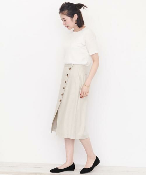 Sonny Label / サニーレーベル スカート | ラップ風フロント釦スカート∴ | 詳細15