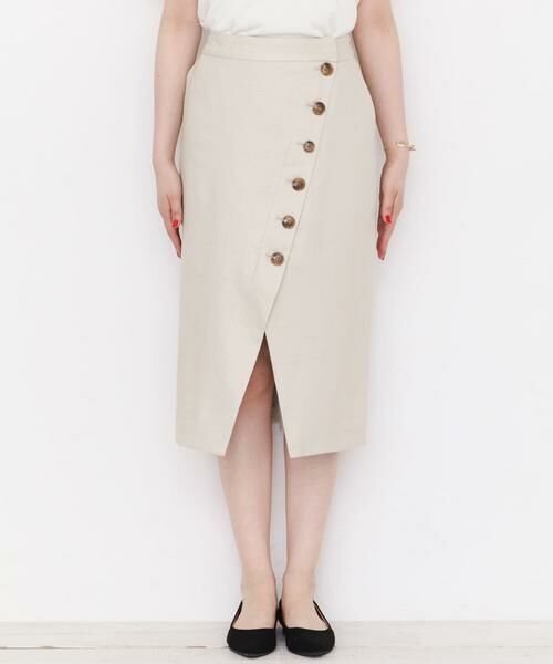 Sonny Label / サニーレーベル スカート | ラップ風フロント釦スカート∴ | 詳細16
