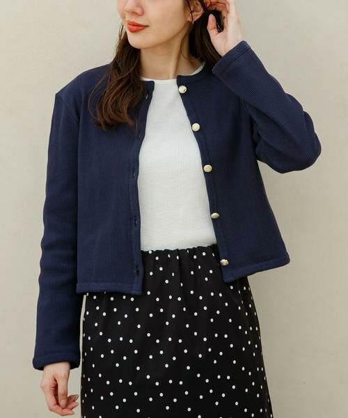 Sonny Label / サニーレーベル カーディガン・ボレロ | 『WEB/一部店舗限定』金ボタンワッフルカーディガン | 詳細1