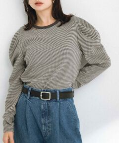 Sonny Label / サニーレーベル Tシャツ | パフスリーブフライス/ジャガードロングTシャツ