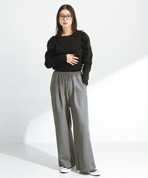 Sonny Label / サニーレーベル Tシャツ | パフスリーブフライス/ジャガードロングTシャツ | 詳細14