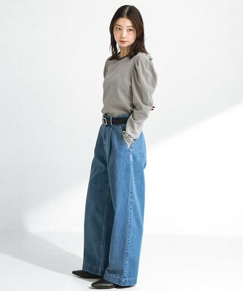 Sonny Label / サニーレーベル Tシャツ | パフスリーブフライス/ジャガードロングTシャツ | 詳細24