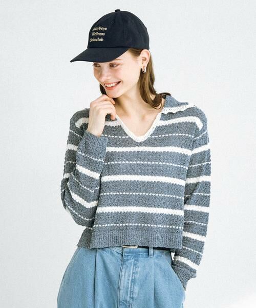 Sonny Label / サニーレーベル ニット・セーター | ブークレボーダーニットプルオーバー | 詳細1