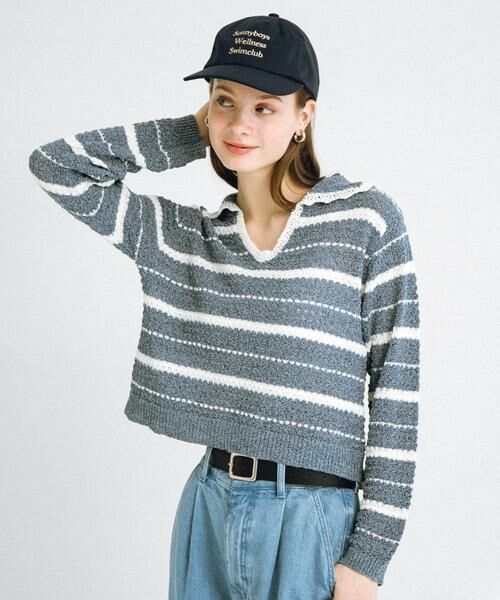 Sonny Label / サニーレーベル ニット・セーター | ブークレボーダーニットプルオーバー | 詳細2