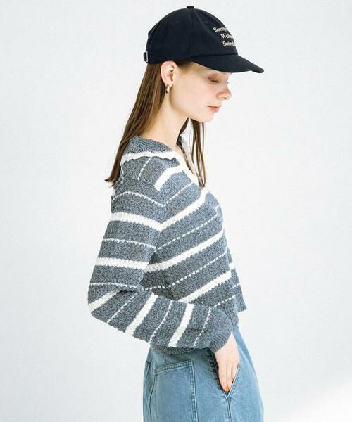 Sonny Label / サニーレーベル ニット・セーター | ブークレボーダーニットプルオーバー | 詳細3