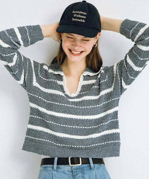 Sonny Label / サニーレーベル ニット・セーター | ブークレボーダーニットプルオーバー | 詳細5