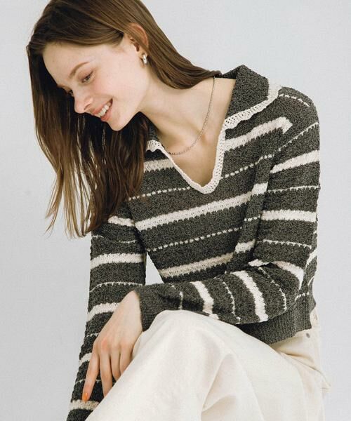 Sonny Label / サニーレーベル ニット・セーター | ブークレボーダーニットプルオーバー | 詳細29