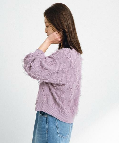 Sonny Label / サニーレーベル カーディガン・ボレロ | フェザーフリンジニットカーディガン | 詳細3