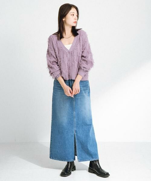 Sonny Label / サニーレーベル カーディガン・ボレロ | フェザーフリンジニットカーディガン | 詳細5