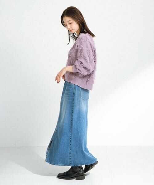 Sonny Label / サニーレーベル カーディガン・ボレロ | フェザーフリンジニットカーディガン | 詳細6