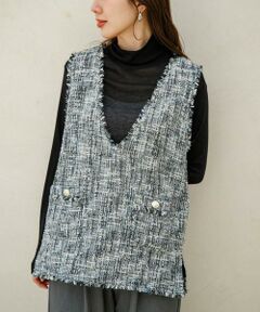 Sonny Label / サニーレーベル ベスト | 『WEB/一部店舗限定』ツイードVネックベスト