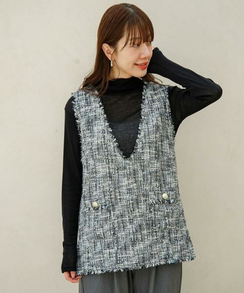 Sonny Label / サニーレーベル ベスト | 『WEB/一部店舗限定』ツイードVネックベスト | 詳細2