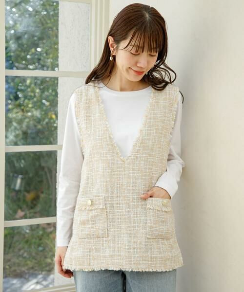 Sonny Label / サニーレーベル ベスト | 『WEB/一部店舗限定』ツイードVネックベスト | 詳細14