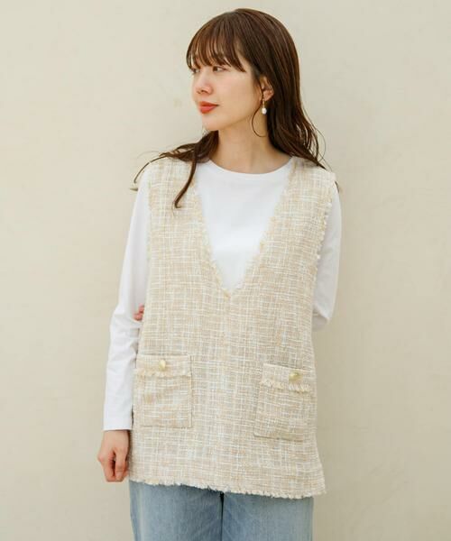 Sonny Label / サニーレーベル ベスト | 『WEB/一部店舗限定』ツイードVネックベスト | 詳細15